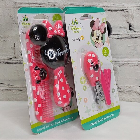 SAFETY 1ST MINNIE MOUSE BRUSH, COMB, NAIL CLIPPERS & FILES 6-PIECE BABY HYGIENE - Picture 2 of 16